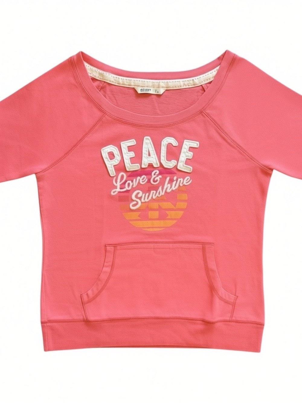 Old Navy Sweatshirt with Hand Pocket Lightweight Peace Love Sunshine | EUC